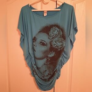 Blue Graphic Women's Vintage 90's Top